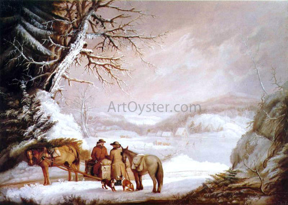  Alvan Fisher Meeting by a River - Canvas Art Print