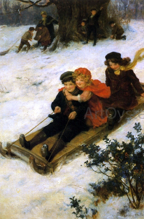  George Sheridan Knowles A Merry Sleigh Ride - Canvas Art Print