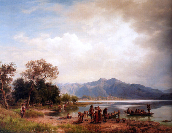  Eduard Carl Post A Mountain Lake, South-Germany - Canvas Art Print