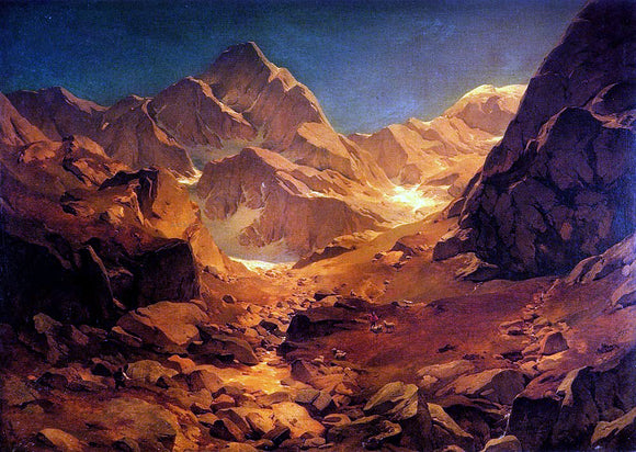  Oswald Achenbach A Mountainous Landscape - Canvas Art Print
