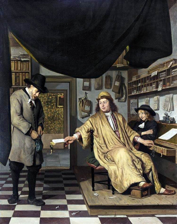  Job Adriaensz Berckheyde A Notary in His Office - Canvas Art Print