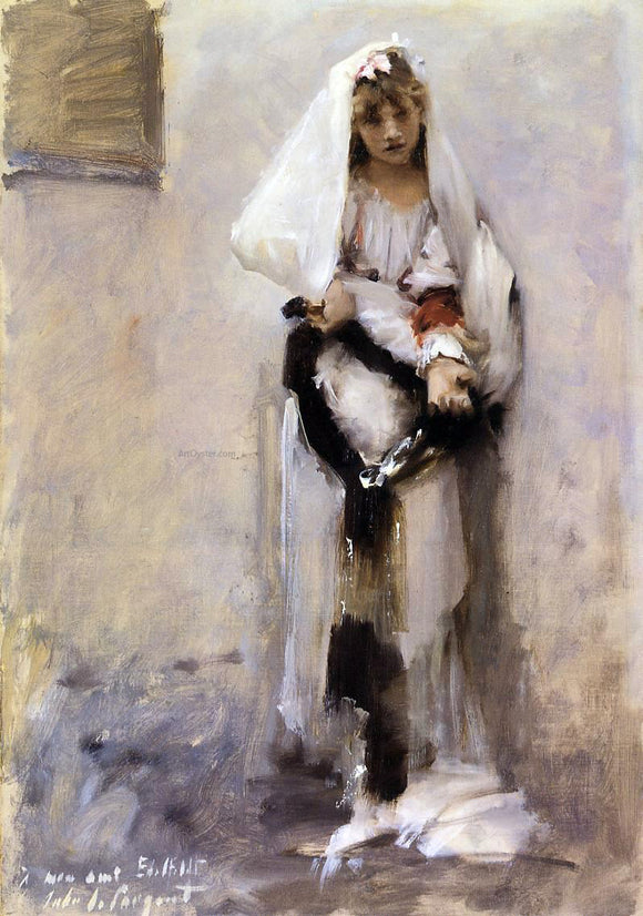  John Singer Sargent A Parisian Beggar Girl (also known as Spanish Beggar Girl) - Canvas Art Print