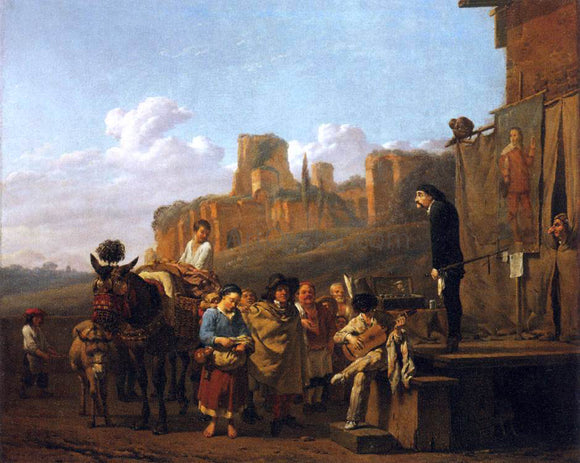  Karel Dujardin A Party of Charlatans in an Italian Landscape - Canvas Art Print