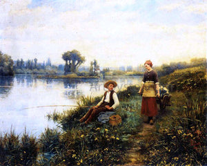  Daniel Ridgway Knight Passing Conversation - Canvas Art Print