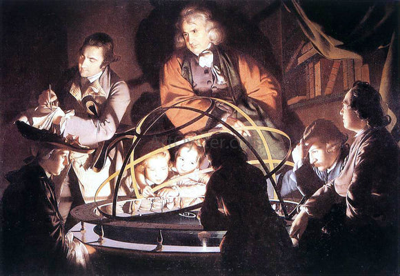  Joseph Wright A Philosopher Lecturing with a Mechanical Planetary - Canvas Art Print