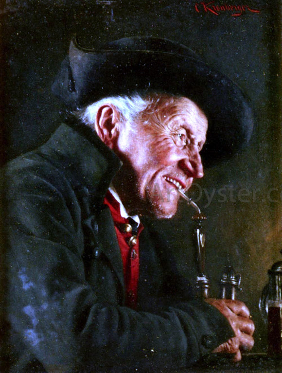  Carl Kronberger A Portrait Of A Man In A Tavern - Canvas Art Print