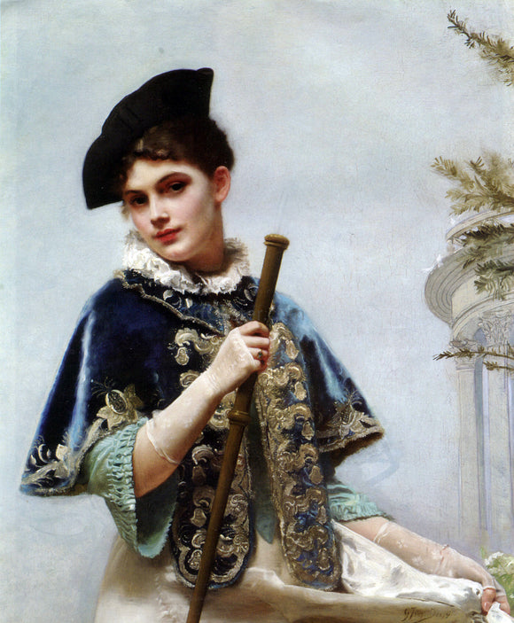  Gustave Jean Jacquet Portrait of a Noble Lady - Canvas Art Print