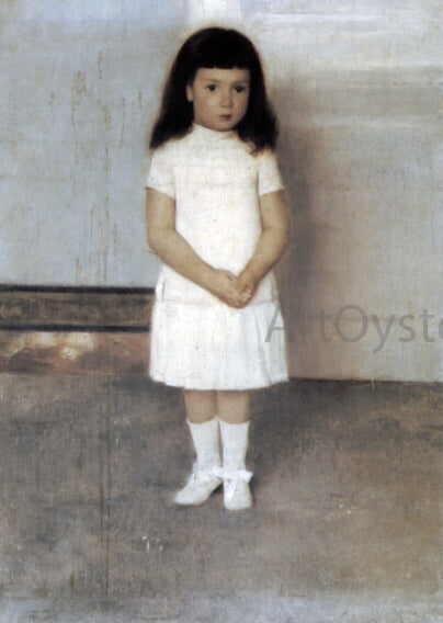  Fernand Khnopff A Portrait of a Standing Girl in White - Canvas Art Print