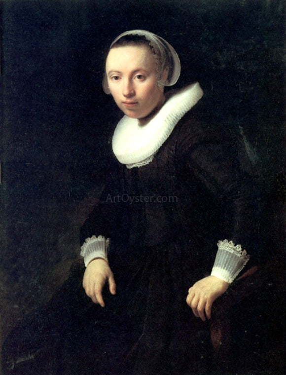  Rembrandt Van Rijn A Portrait of a Young Woman - Canvas Art Print