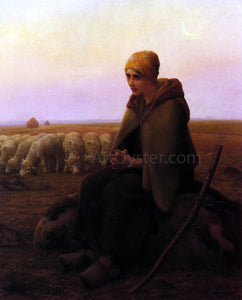  Aime Perret A Resting Shepherdess - Canvas Art Print