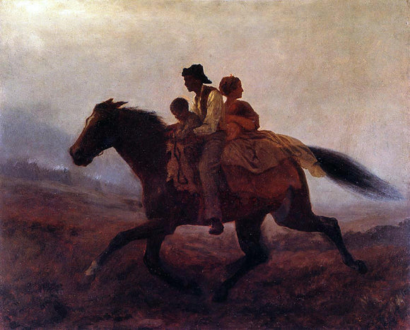  Eastman Johnson Ride for Freedom - The Fugitive Slaves - Canvas Art Print