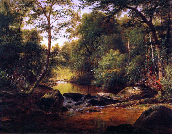  George Hetzel A River Landscape - Canvas Art Print