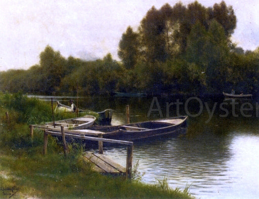  Emilio Sanchez-Perrier River Landscape in Pontise - Canvas Art Print