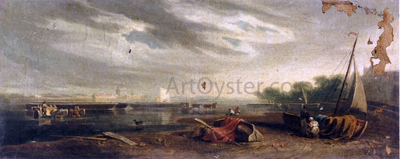  John Varley A River Landscape on the Thames - Canvas Art Print