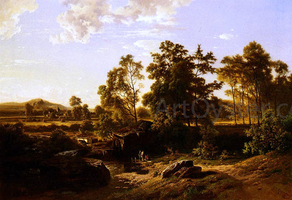  Joseph Quinaux A River Landscape With A Mill - Canvas Art Print