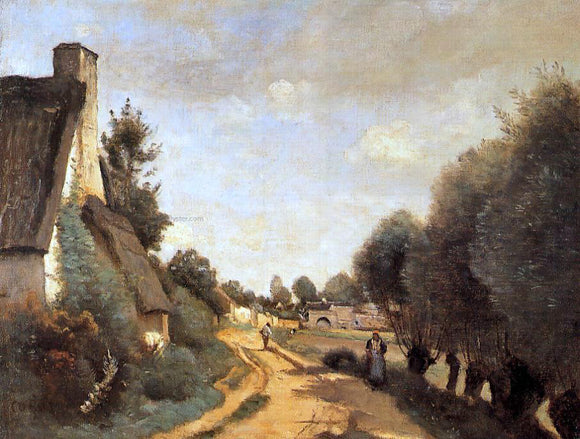  Jean-Baptiste-Camille Corot A Road near Arras - Canvas Art Print
