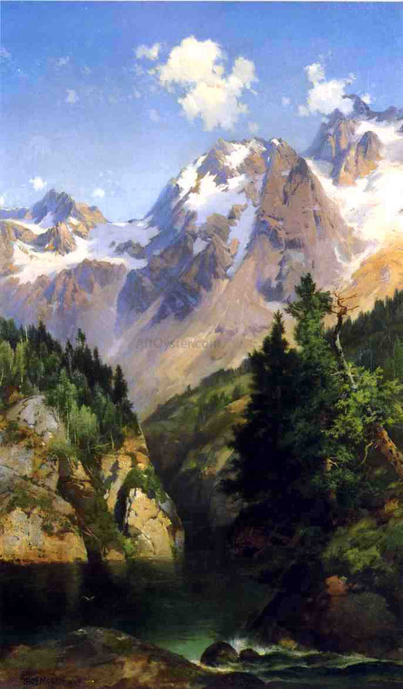  John Ferguson Weir A Rocky Mountain Peak, Idaho Territory - Canvas Art Print