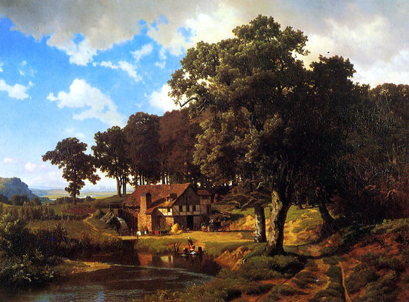  Albert Bierstadt Rustic Mill - Canvas Art Print