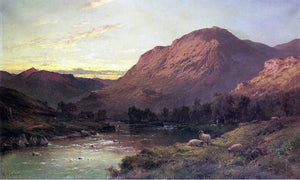  Senior. Alfred De Breanski A Salmon River in Scotland - Canvas Art Print