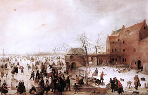  Hendrick Avercamp A Scene on the Ice near a Town - Canvas Art Print