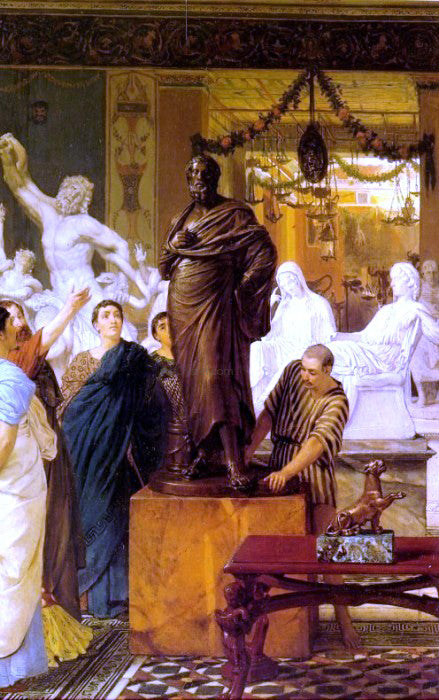  Sir Lawrence Alma-Tadema A Sculpture Gallery in Rome at the Time of Agrippa - Canvas Art Print