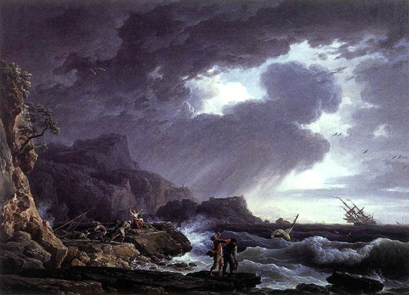  Claude-Joseph Vernet A Seastorm - Canvas Art Print