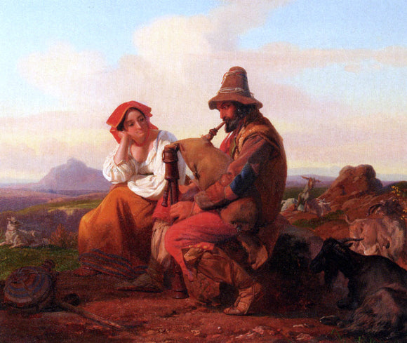  Friedrich Bouterwek A Serenade In The Roman Campagna - Canvas Art Print
