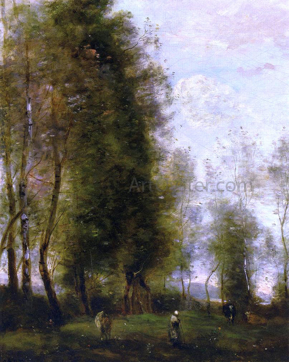  Jean-Baptiste-Camille Corot A Shady Resting Place (also known as Le Dormoir) - Canvas Art Print