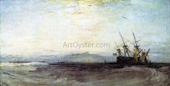  Joseph William Turner A Ship Aground - Canvas Art Print