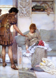  Sir Lawrence Alma-Tadema A Silent Greeting - Canvas Art Print