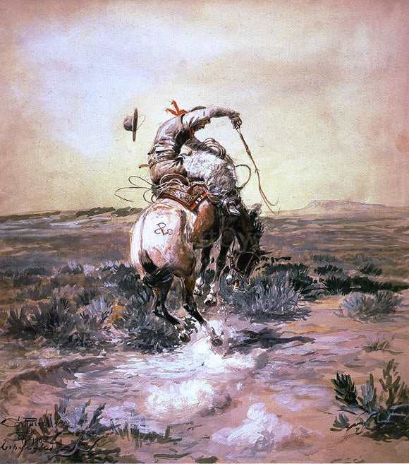  Charles Marion Russell A Slick Rider - Canvas Art Print