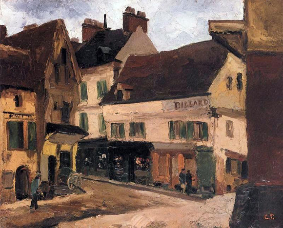  Camille Pissarro A Square in La Roche-Guyon - Canvas Art Print