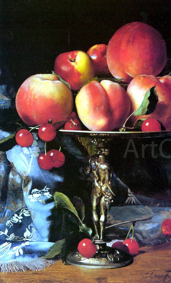  Blaise Alexandre Desgoffe A Still Life with Peaches, Plums and Cherries - Canvas Art Print