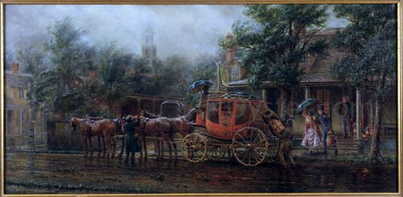  Edward Lamson Henry Stormy Morning (also known as Leaving in the Early Morn in a Nor'easter) - Canvas Art Print