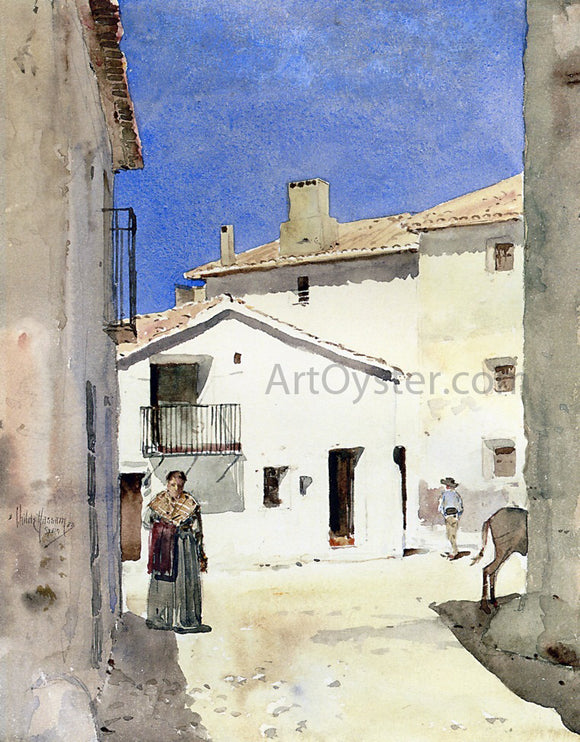  Frederick Childe Hassam A Street in Denia, Spain - Canvas Art Print