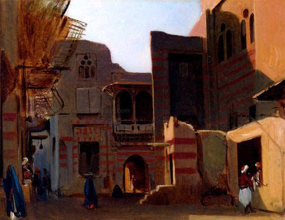  Jean-Baptiste-Adolphe Gibert A Street In Old Cairo - Canvas Art Print