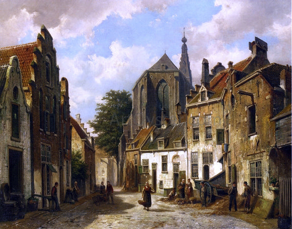  Willem Koekkoek A Street Scene in Holland - Canvas Art Print