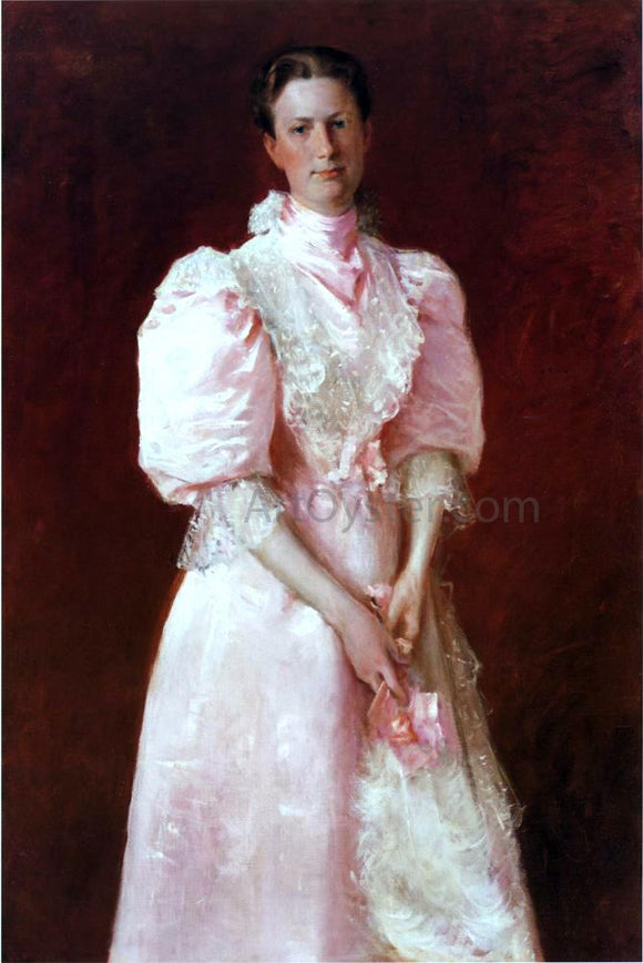  William Merritt Chase A Study in Pink (also known as Portrait of Mrs. Robert P. McDougal) - Canvas Art Print