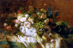  Eugene Henri Cauchois A Summer Bouquet - Canvas Art Print