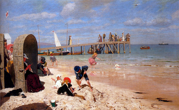  Wilhelm Simmler A Sunny Day At The Beach - Canvas Art Print