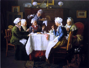  Louis C Moeller A Tea Party - Canvas Art Print