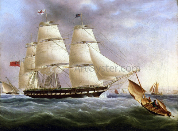  James E Buttersworth A Three-Masted Ship off Dover - Canvas Art Print