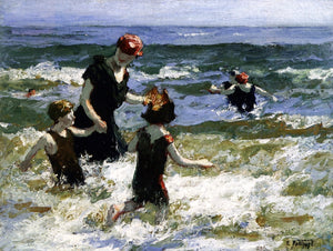  Edward Potthast A Timid Bather - Canvas Art Print