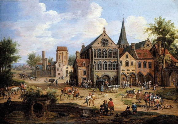  Pieter Bout A Town Scene - Canvas Art Print