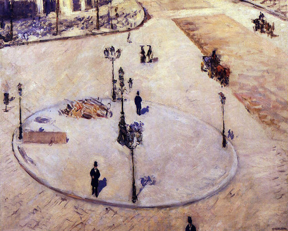  Gustave Caillebotte A Traffic Island, Boulevard Haussmann - Canvas Art Print