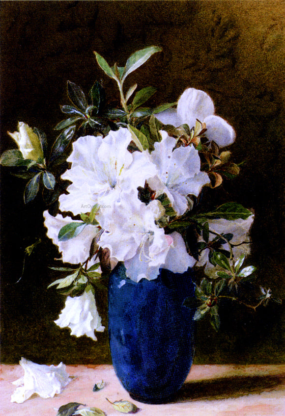  Kate Sadler A Vase Of Azaleas - Canvas Art Print