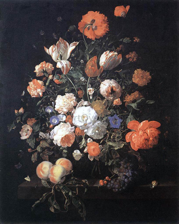  Rachel Ruysch A Vase of Flowers - Canvas Art Print