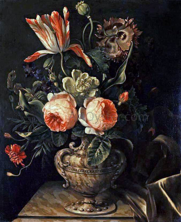  Willem Frederik Van Royen A Vase of Flowers - Canvas Art Print