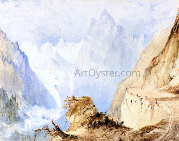  John Ruskin A View in the Alps - Canvas Art Print