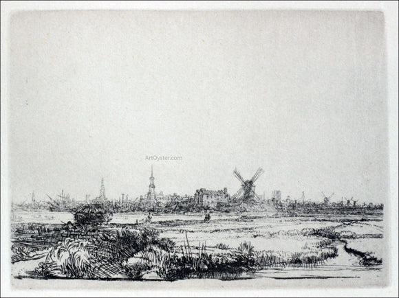  Rembrandt Van Rijn View of Amsterdam - Canvas Art Print